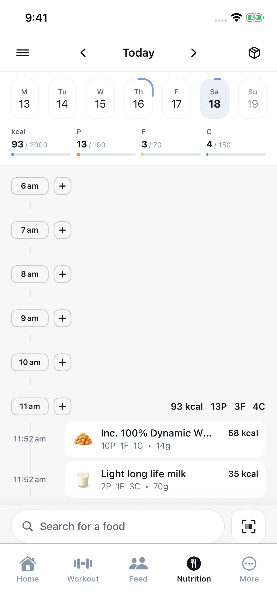 Phone mockup — Nutrition Tracker